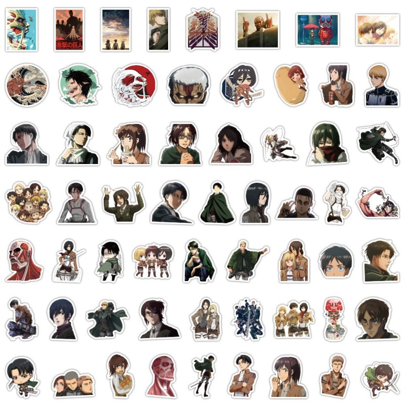 Laptop Accessories Cute - 60Pcs Attack on Titan Anime Stickers